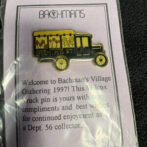 NWT, Vintage Bachman's Delivery Truck Village Gathering Pin, Dated 1997